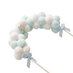 Cotton Ball Arch Cake Topper Blue/White - Charming Mini Cake Decoration Supplies for Nautical Sky & Baby-Themed Events 6"x11"