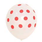 25 Pack 12" Hot Pink and White Fun Polka Dot Latex Party Balloons