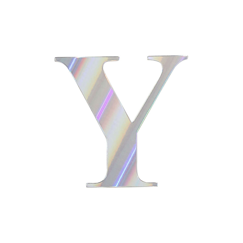 4 Pack 5" Iridescent Alphabet Stickers Banner, Customizable Stick on Letters - Y