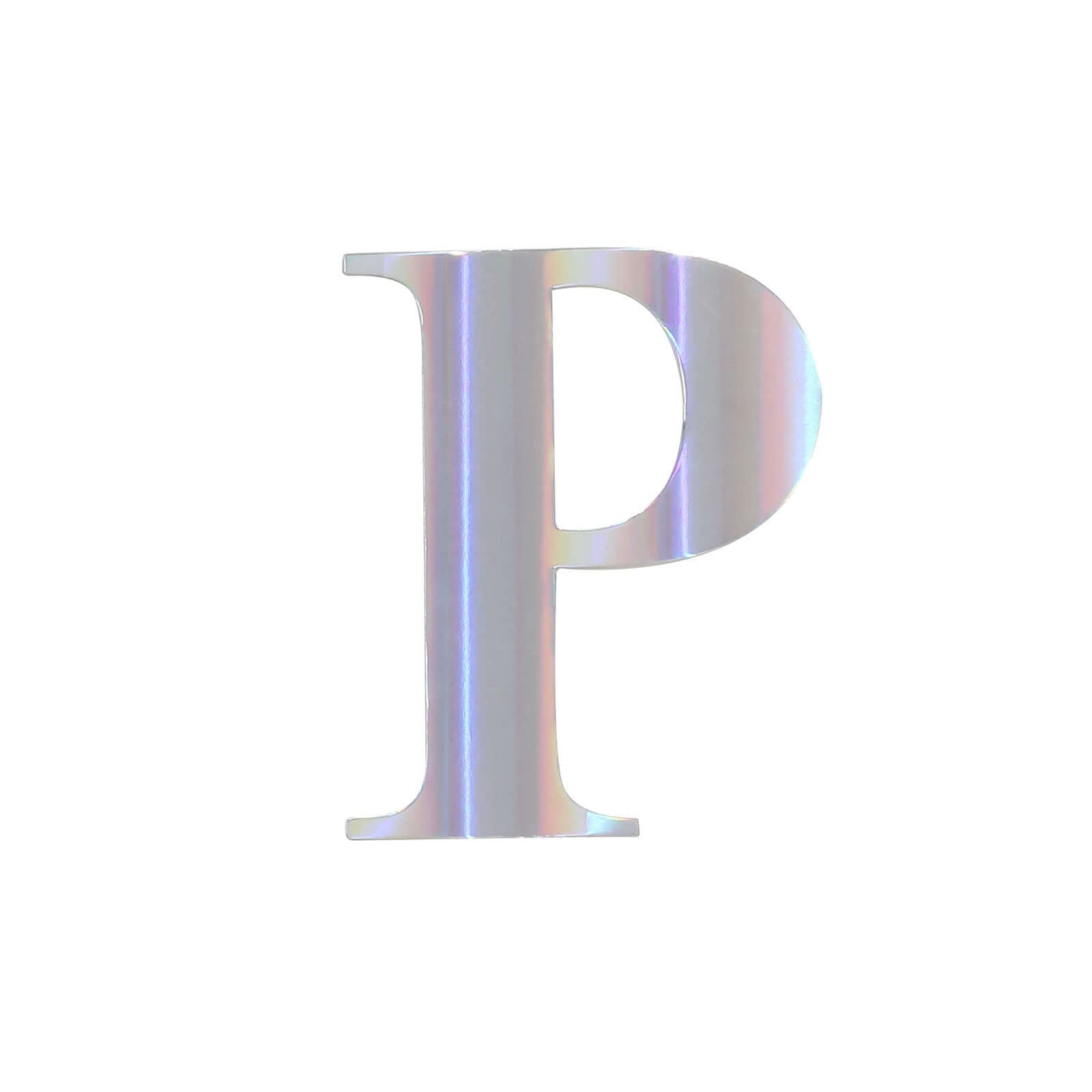 4 Pack 5" Iridescent Alphabet Stickers Banner, Customizable Stick on Letters - P