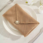 5 Pack Faux Linen 20"x20" Napkins Natural - Slubby Textured & Wrinkle Resistant Cloth Napkins