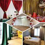 Burgundy Crushed Velvet Backdrop Curtain â€“ 8ft x 8ft Event Drape with Rod Pocket, Privacy Panel for Photo Booths & Events