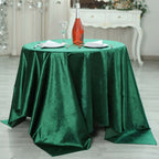 Velvet 72"x72" Table Overlay Square Tablecloth Hunter Emerald Green - Premium Soft Finish Table Topper
