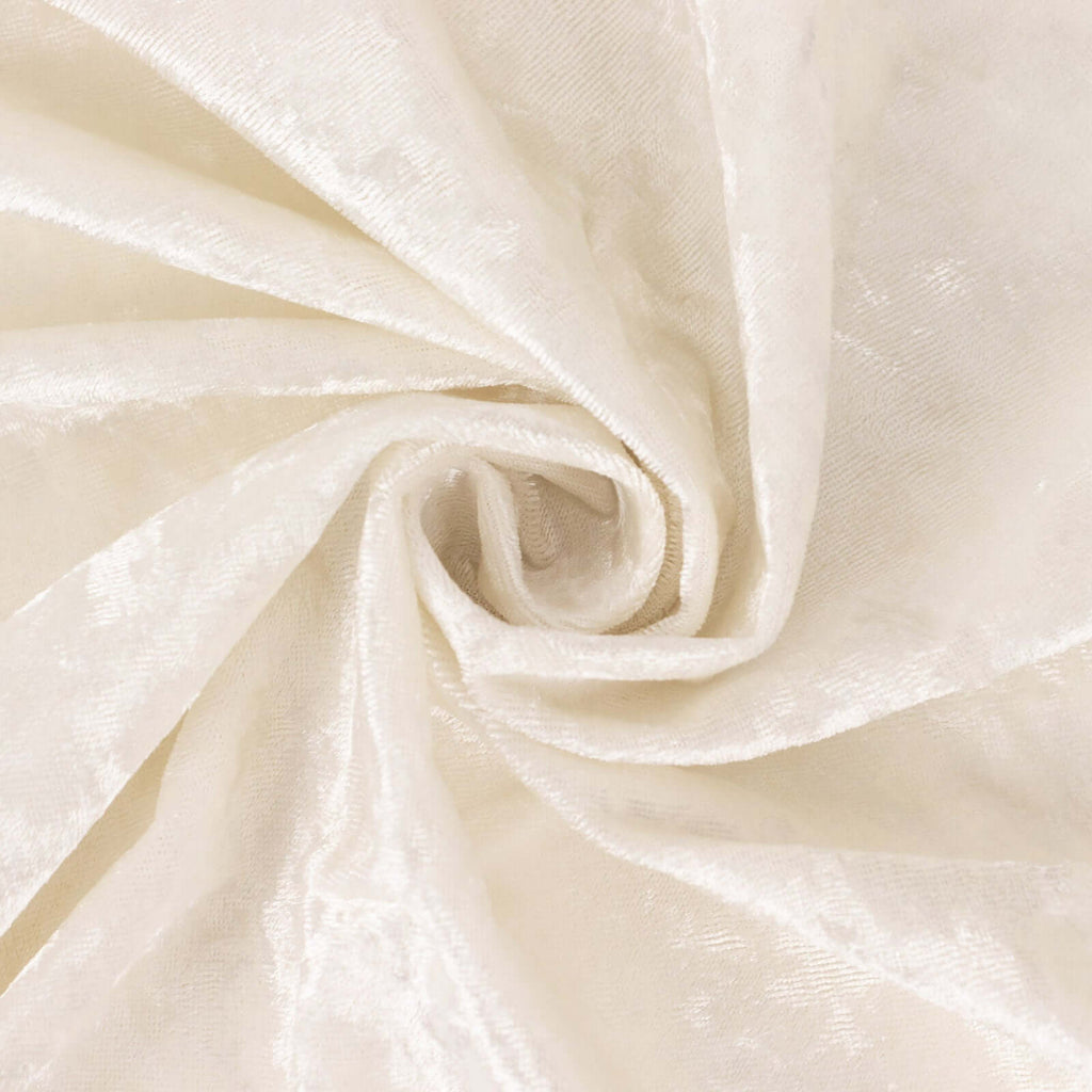 65"x5 Yards Ivory Crushed Velvet Fabric Bolt, DIY Craft Fabric Roll