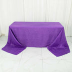 Taffeta 90"x156" Rectangle Tablecloth Purple - Accordion Crinkle Seamless Table Cover