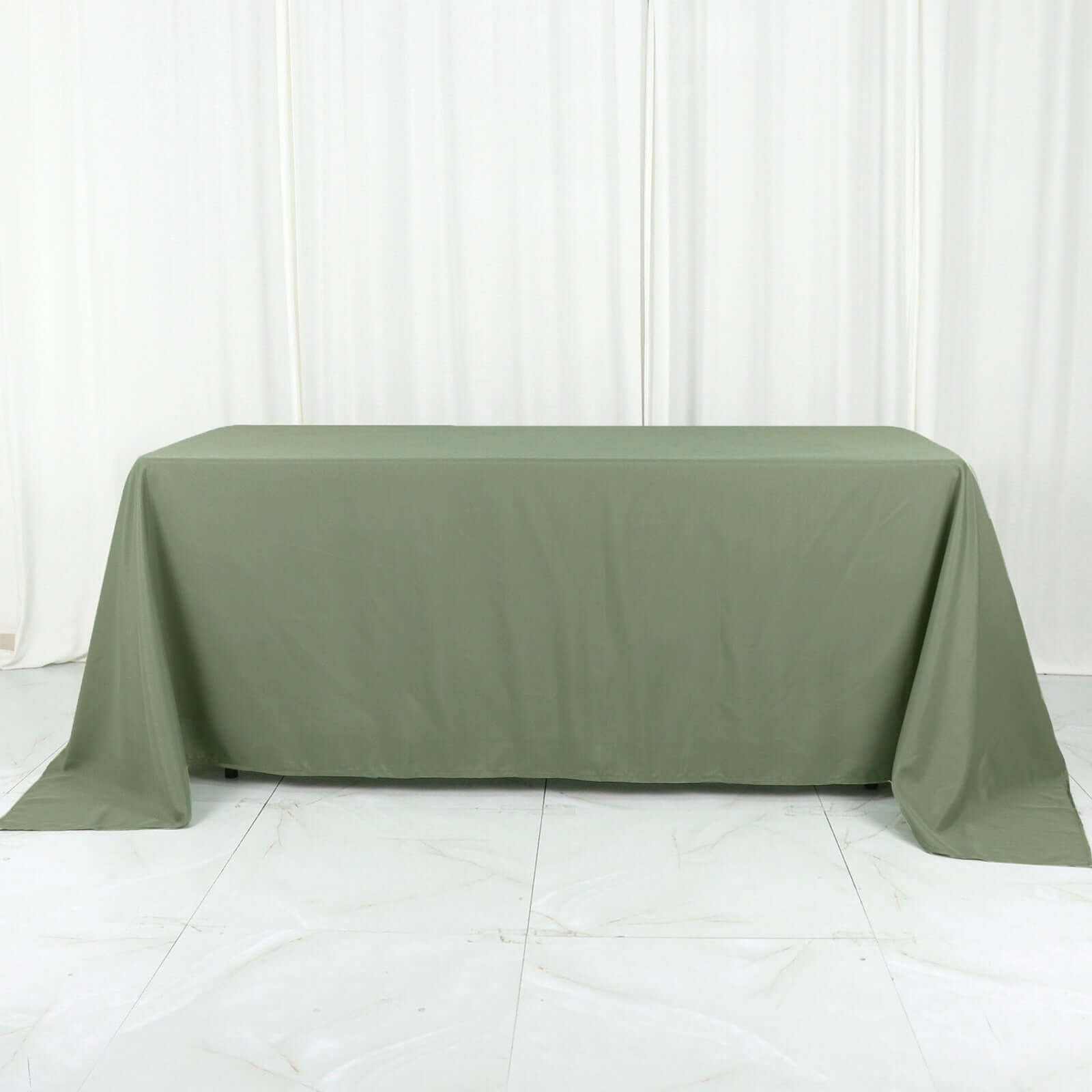 Polyester 90"x132" Rectangle Tablecloth Dusty Sage Green - Seamless Wrinkle-Resistant Table Cover