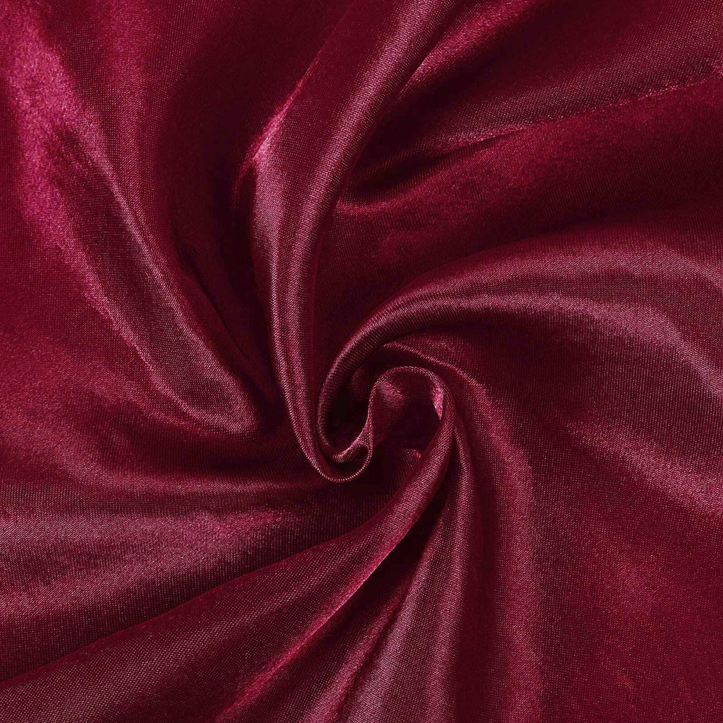 Satin 108" Round Tablecloth Burgundy - Smooth and Lustrous Table Cover