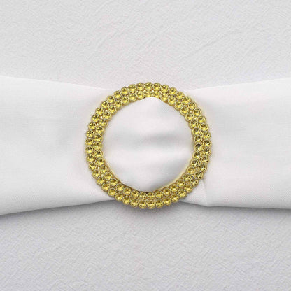 20 Pack Diamond Round Chair Sash Band Buckle Pins Gold - Timeless Rhinestone Napkin Rings for Weddings & Gatherings 2.5"