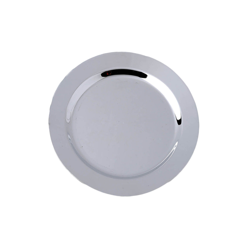12-Pack Plastic Dessert Plates Glossy Silver with Metallic Finish - Lightweight Disposable Appetizer Plates 8"
