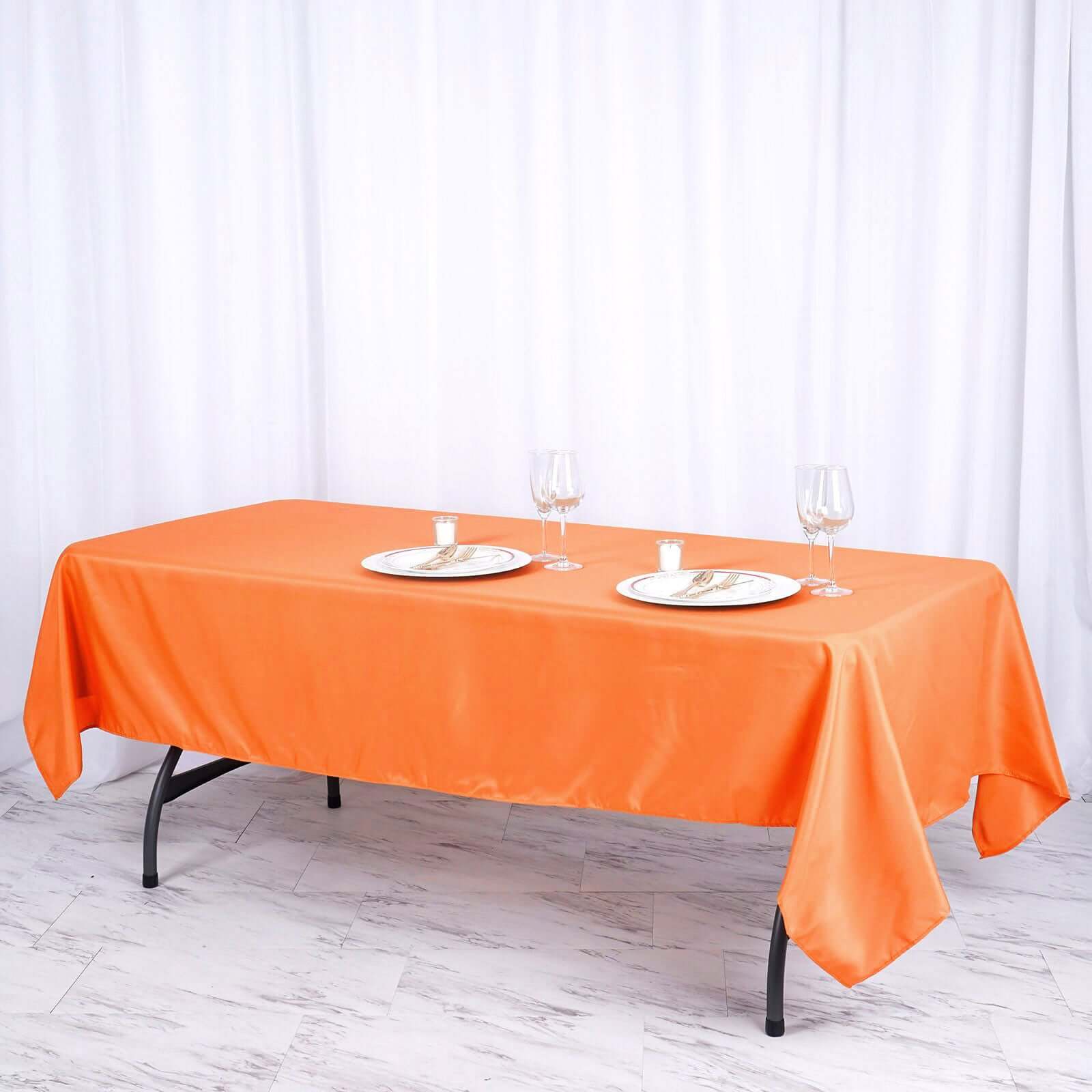 Polyester 60"x102" Rectangle Tablecloth Orange - Durable and Stylish Table Cover
