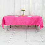 Taffeta 60"x102" Rectangle Tablecloth Fuchsia - Accordion Crinkle Table Cover