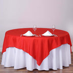 Polyester 70"x70" Table Overlay Square Tablecloth Red - Wrinkle-Resistant & Durable Table Cover