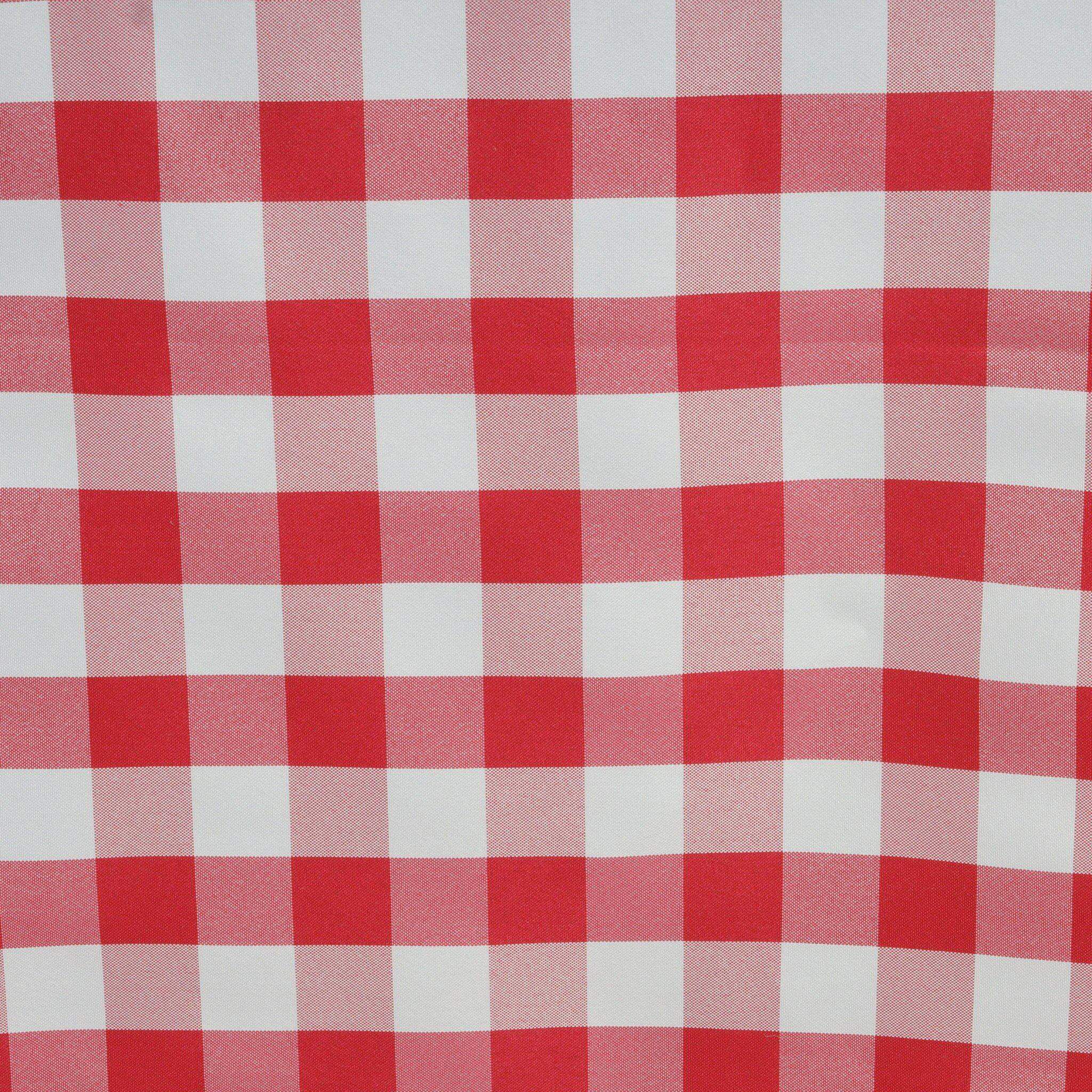 Polyester 60"x102" Rectangle Tablecloth White/Red - Checkered Buffalo Plaid Table Cover