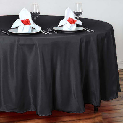 Polyester 108" Round Tablecloth Black - Wrinkle - Resistant and Stylish Table Cover - NestOCart