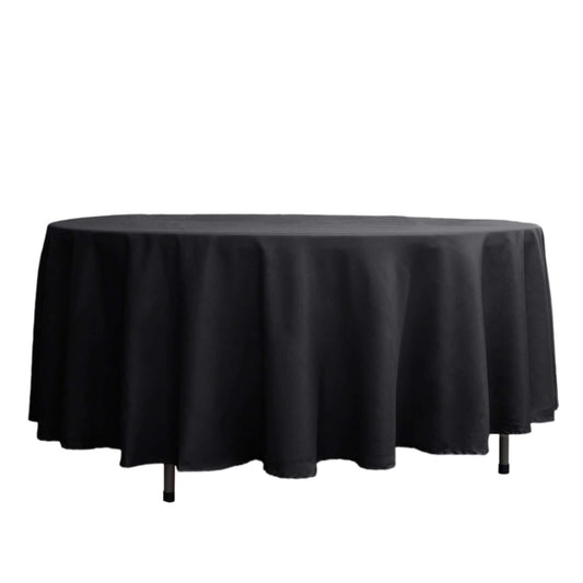 Polyester 108" Round Tablecloth Black - Wrinkle - Resistant and Stylish Table Cover - NestOCart