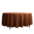 Polyester 108" Round Tablecloth Cinnamon Brown - Wrinkle - Resistant Table Cover - Bell Racket Store