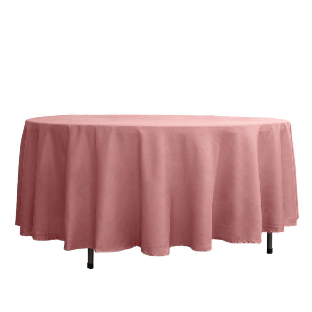 Polyester 108" Round Tablecloth Dusty Rose - Wrinkle-Resistant Table Cover