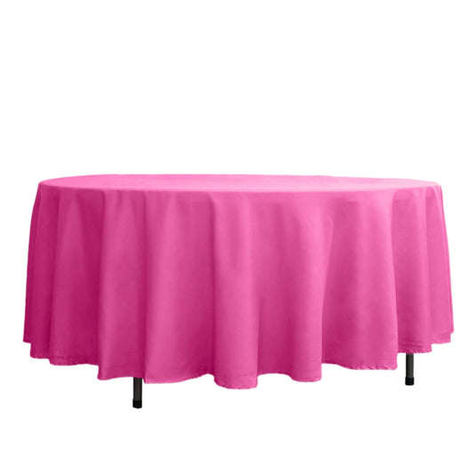 Polyester 108" Round Tablecloth Fuchsia - Wrinkle - Resistant Table Cover - NestOCart