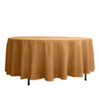 Polyester 108" Round Tablecloth Gold - Wrinkle-Resistant and Stylish Table Cover
