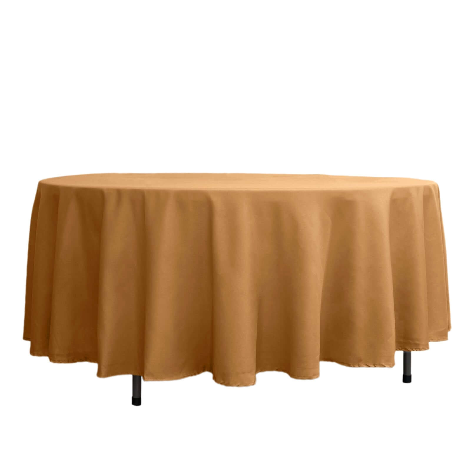 Polyester 108" Round Tablecloth Gold - Wrinkle-Resistant and Stylish Table Cover