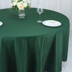 Polyester 108" Round Tablecloth Hunter Emerald Green - Wrinkle - Resistant Table Cover - Bell Racket Store