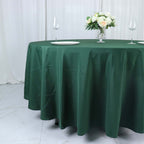 Polyester 108" Round Tablecloth Hunter Emerald Green - Wrinkle - Resistant Table Cover - Bell Racket Store