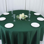 Polyester 108" Round Tablecloth Hunter Emerald Green - Wrinkle - Resistant Table Cover - Bell Racket Store