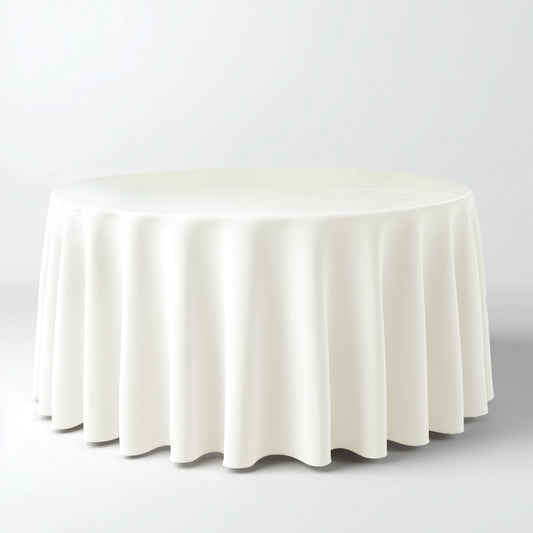 Polyester 108" Round Tablecloth Ivory - Wrinkle - Resistant Table Cover - NestOCart