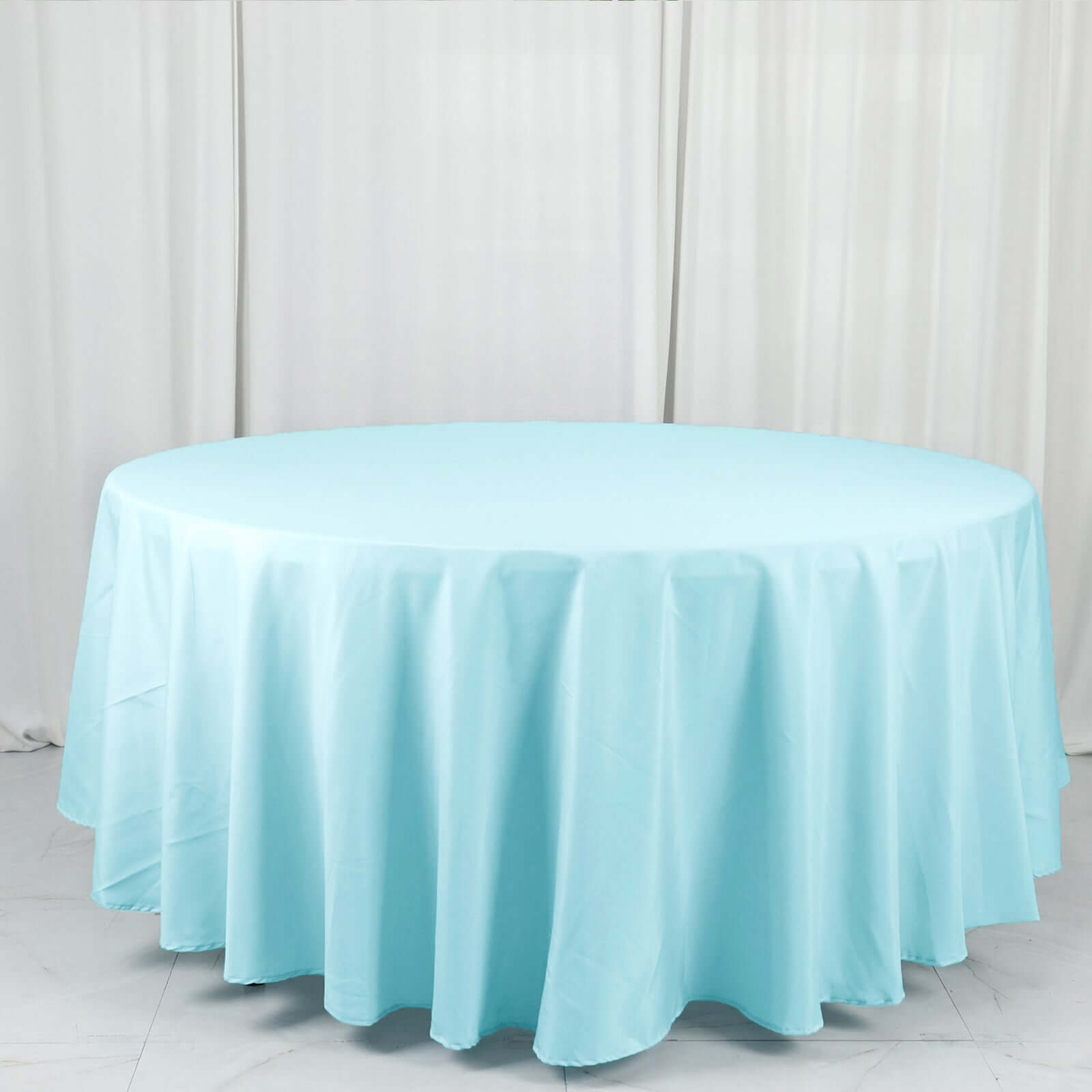 Polyester 108" Round Tablecloth Light Blue - Wrinkle - Resistant Table Cover - Bell Racket Store