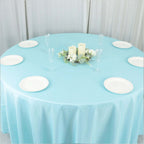 Polyester 108" Round Tablecloth Light Blue - Wrinkle - Resistant Table Cover - Bell Racket Store