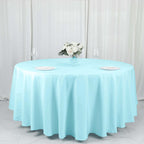 Polyester 108" Round Tablecloth Light Blue - Wrinkle - Resistant Table Cover - Bell Racket Store