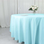 Polyester 108" Round Tablecloth Light Blue - Wrinkle - Resistant Table Cover - Bell Racket Store