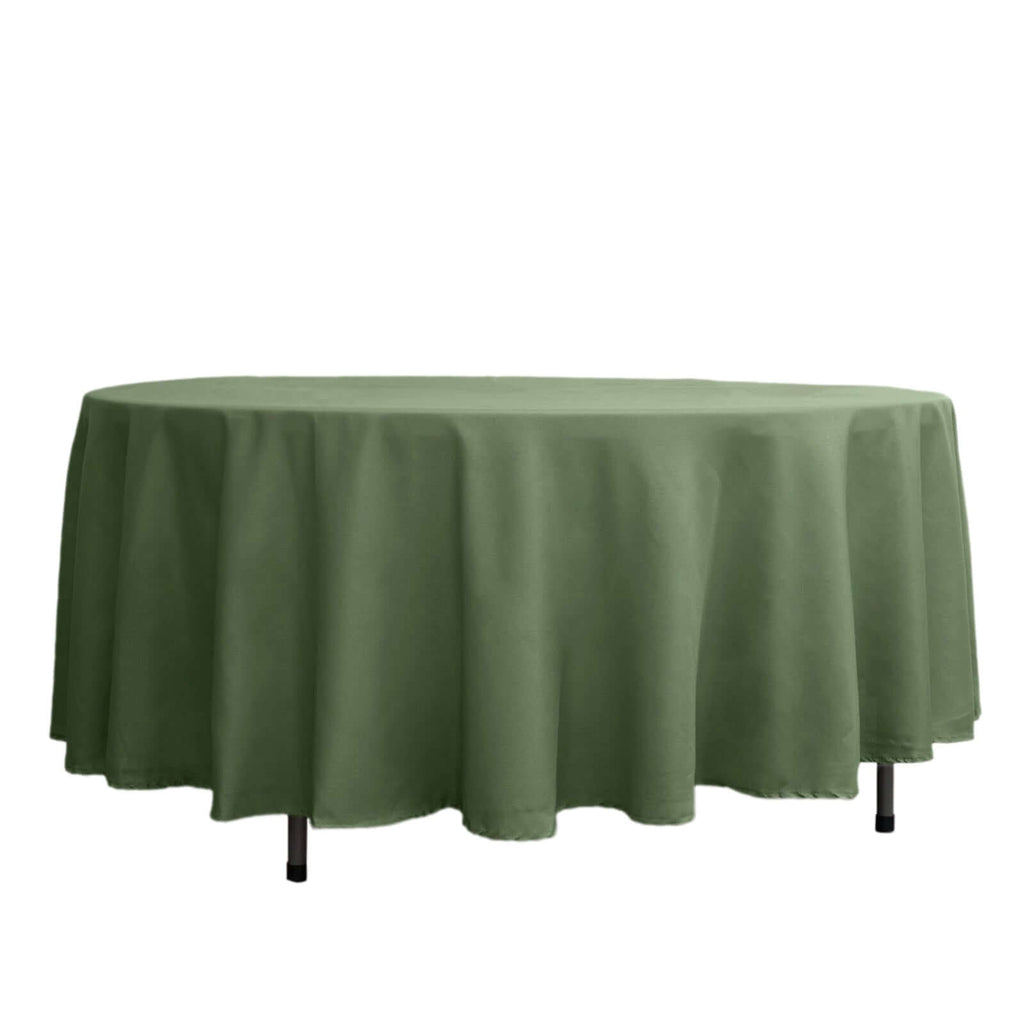 Polyester 108" Round Tablecloth Olive Green - Wrinkle-Resistant Table Cover