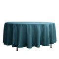 Polyester 108" Round Tablecloth Peacock Teal - Wrinkle - Resistant Table Cover - Bell Racket Store