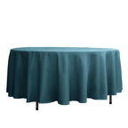Polyester 108" Round Tablecloth Peacock Teal - Wrinkle - Resistant Table Cover - Bell Racket Store