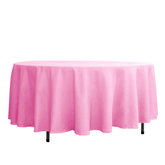 Polyester 108" Round Tablecloth Pink - Wrinkle - Resistant Table Cover - NestOCart