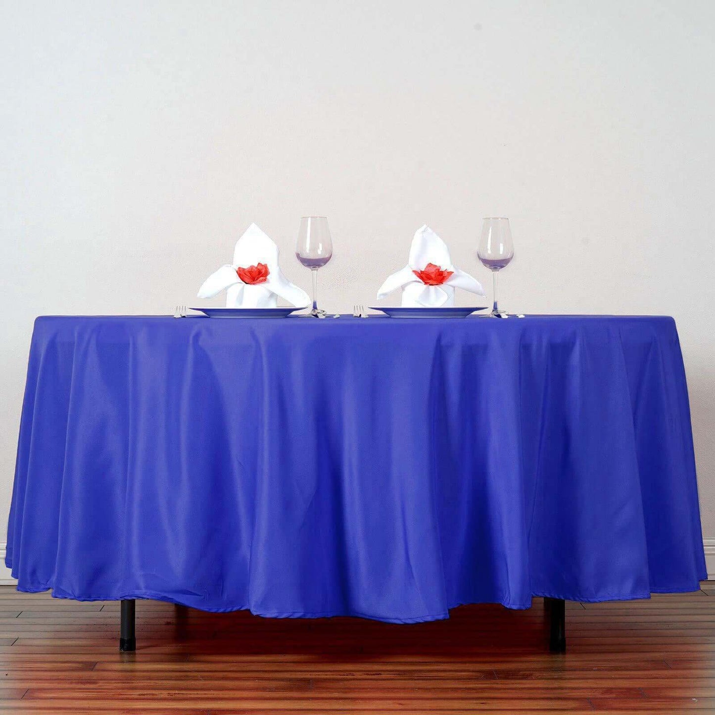 Polyester 108" Round Tablecloth Royal Blue - Wrinkle - Resistant Table Cover - NestOCart