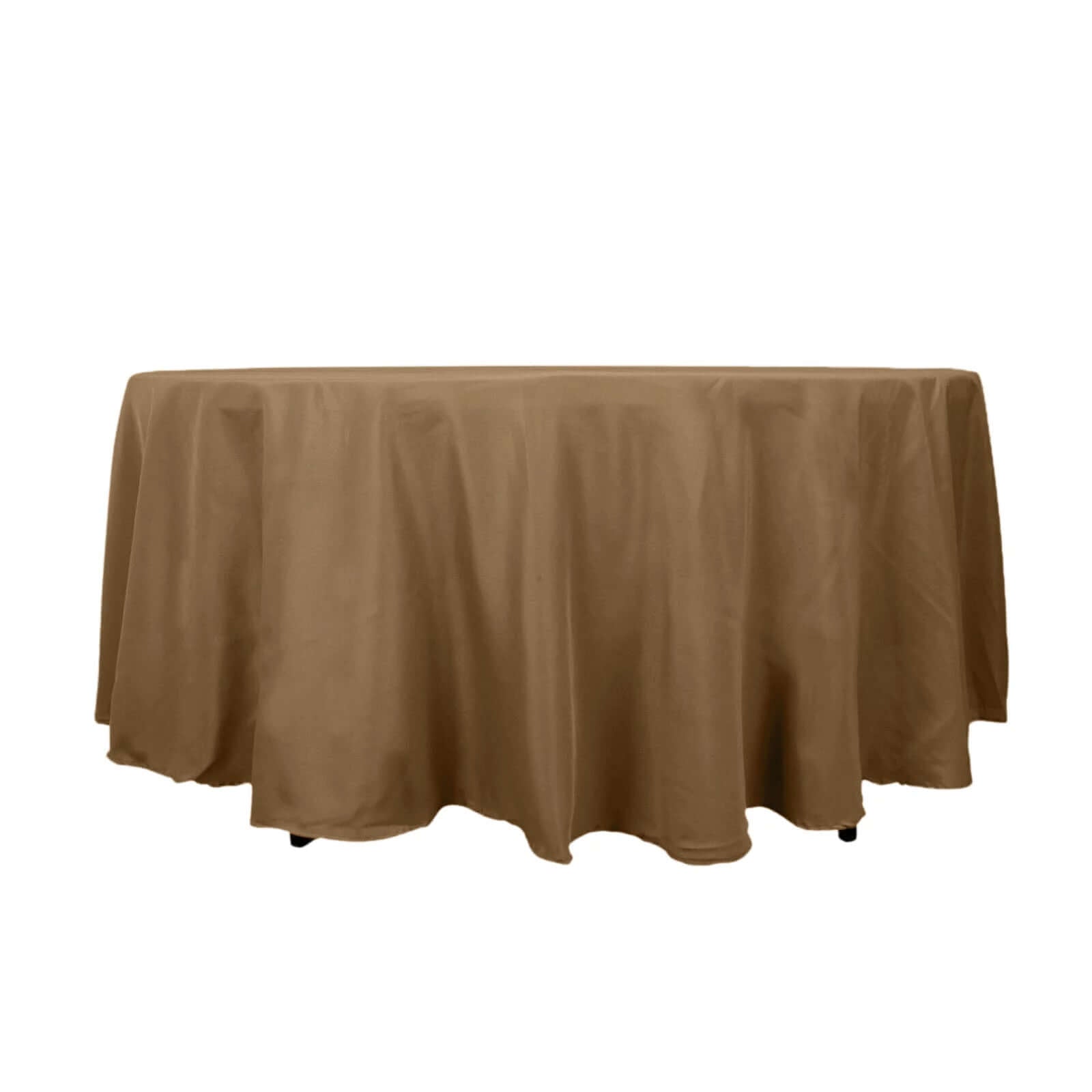 Polyester 108" Round Tablecloth Taupe - Wrinkle-Resistant Table Cover