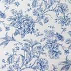 Polyester 108" Round Tablecloth White - Blue French Toile Pattern for Chic Weddings - Bell Racket Store