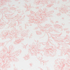 Polyester 108" Round Tablecloth White - Pink French Toile Pattern for Chic Weddings - Bell Racket Store