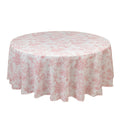 Polyester 108" Round Tablecloth White - Pink French Toile Pattern for Chic Weddings - Bell Racket Store