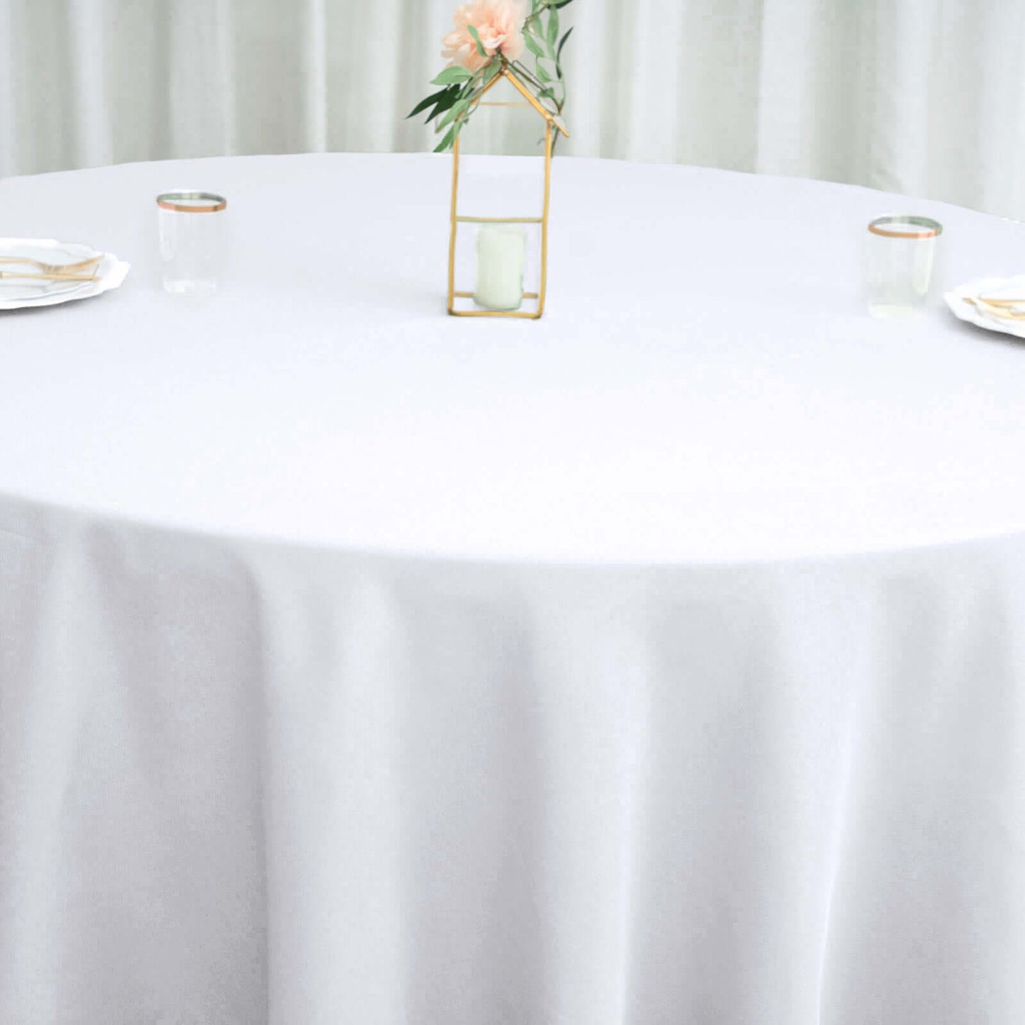 Polyester 108" Round Tablecloth White - Wrinkle - Resistant and Stylish Table Cover - NestOCart