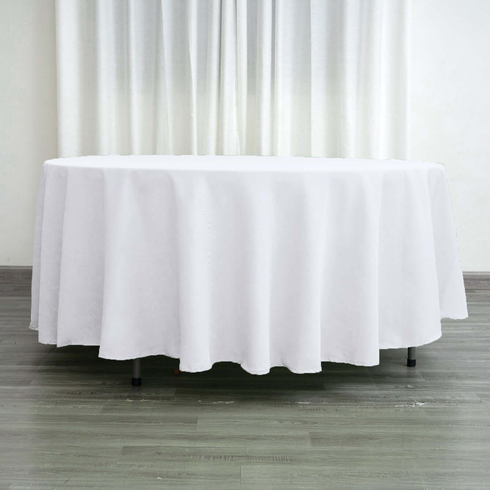 Polyester 108" Round Tablecloth White - Wrinkle - Resistant and Stylish Table Cover - NestOCart