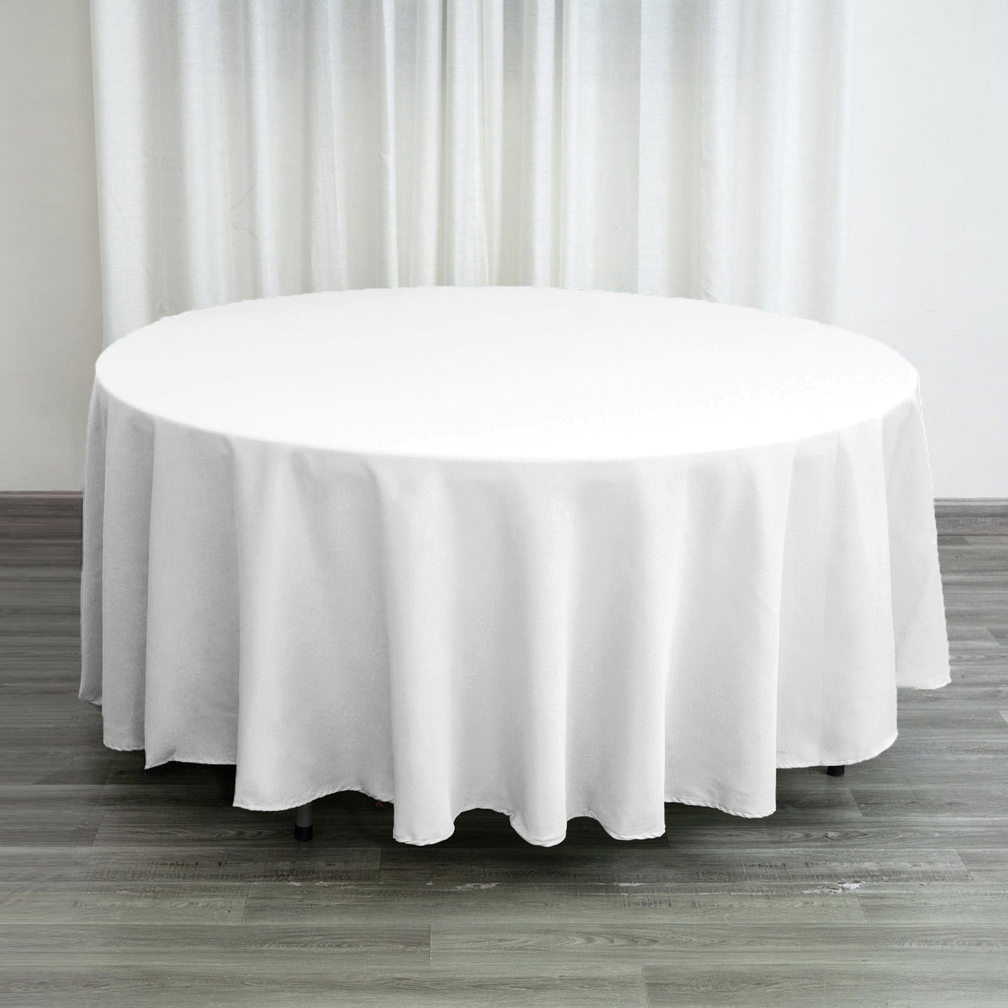 Polyester 108" Round Tablecloth White - Wrinkle - Resistant and Stylish Table Cover - NestOCart