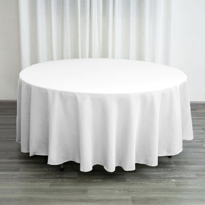 Polyester 108" Round Tablecloth White - Wrinkle - Resistant and Stylish Table Cover - NestOCart