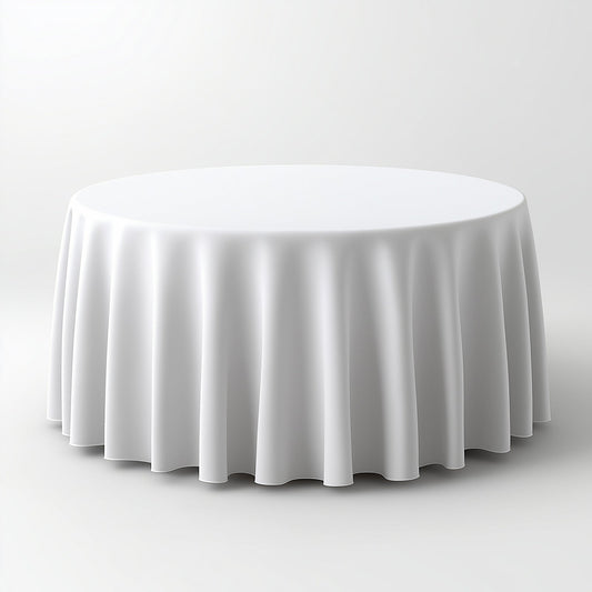 Polyester 108" Round Tablecloth White - Wrinkle - Resistant and Stylish Table Cover - NestOCart