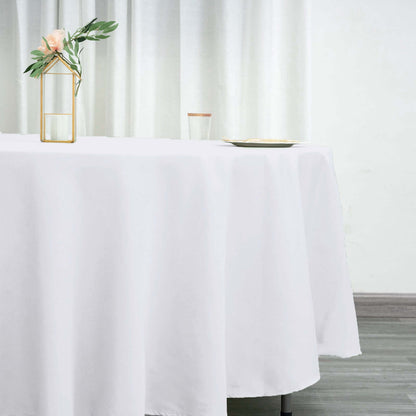 Polyester 108" Round Tablecloth White - Wrinkle - Resistant and Stylish Table Cover - NestOCart
