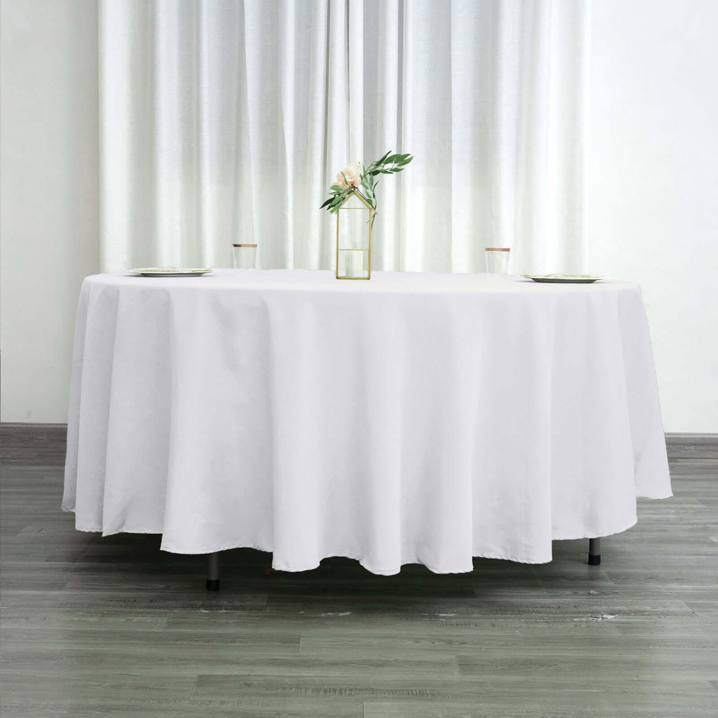 Polyester 108" Round Tablecloth White - Wrinkle - Resistant and Stylish Table Cover - NestOCart