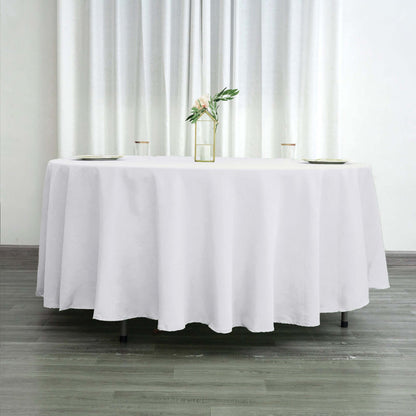 Polyester 108" Round Tablecloth White - Wrinkle - Resistant and Stylish Table Cover - NestOCart