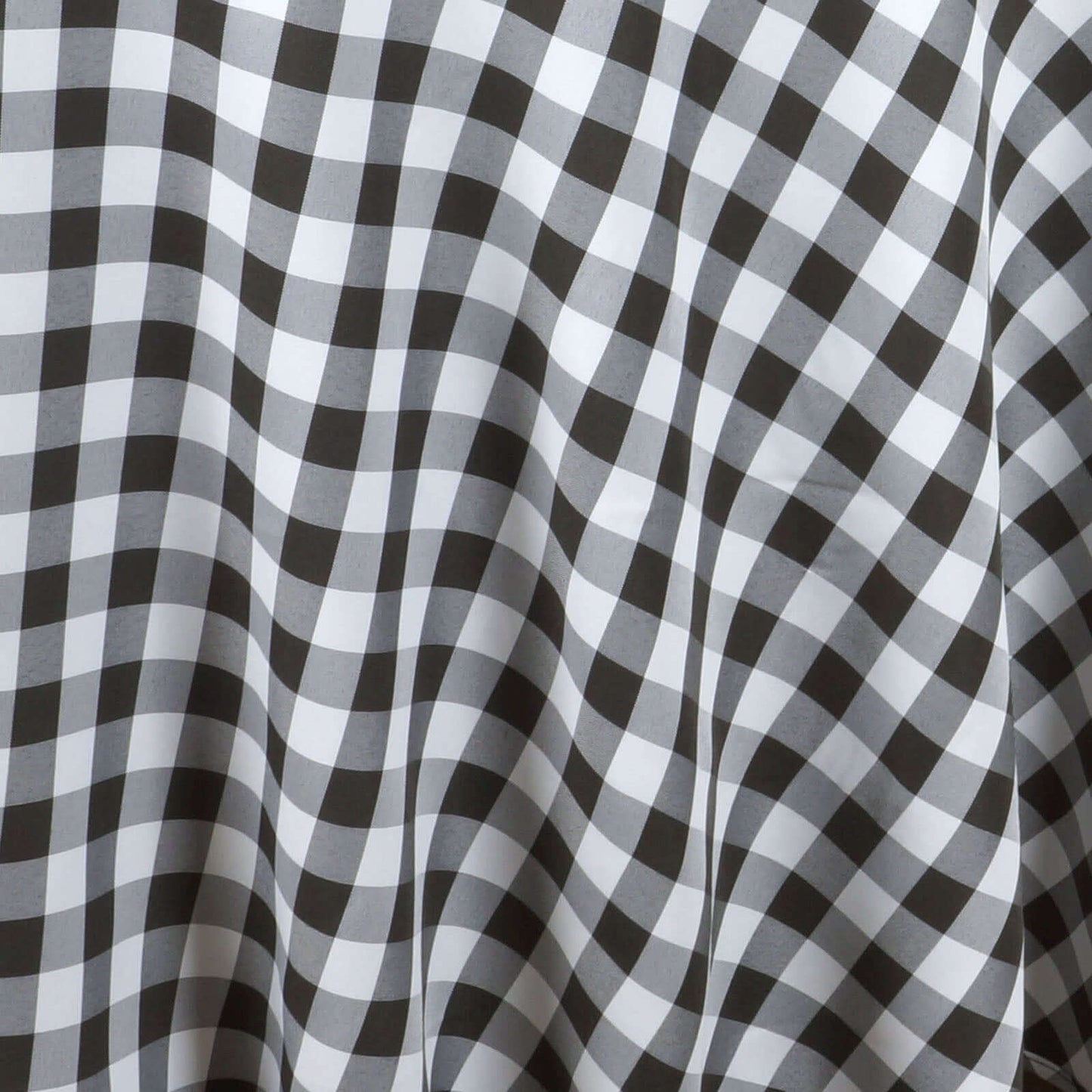 Polyester 108" Round Tablecloth White/Black - Checkered Buffalo Plaid Table Cover - NestOCart